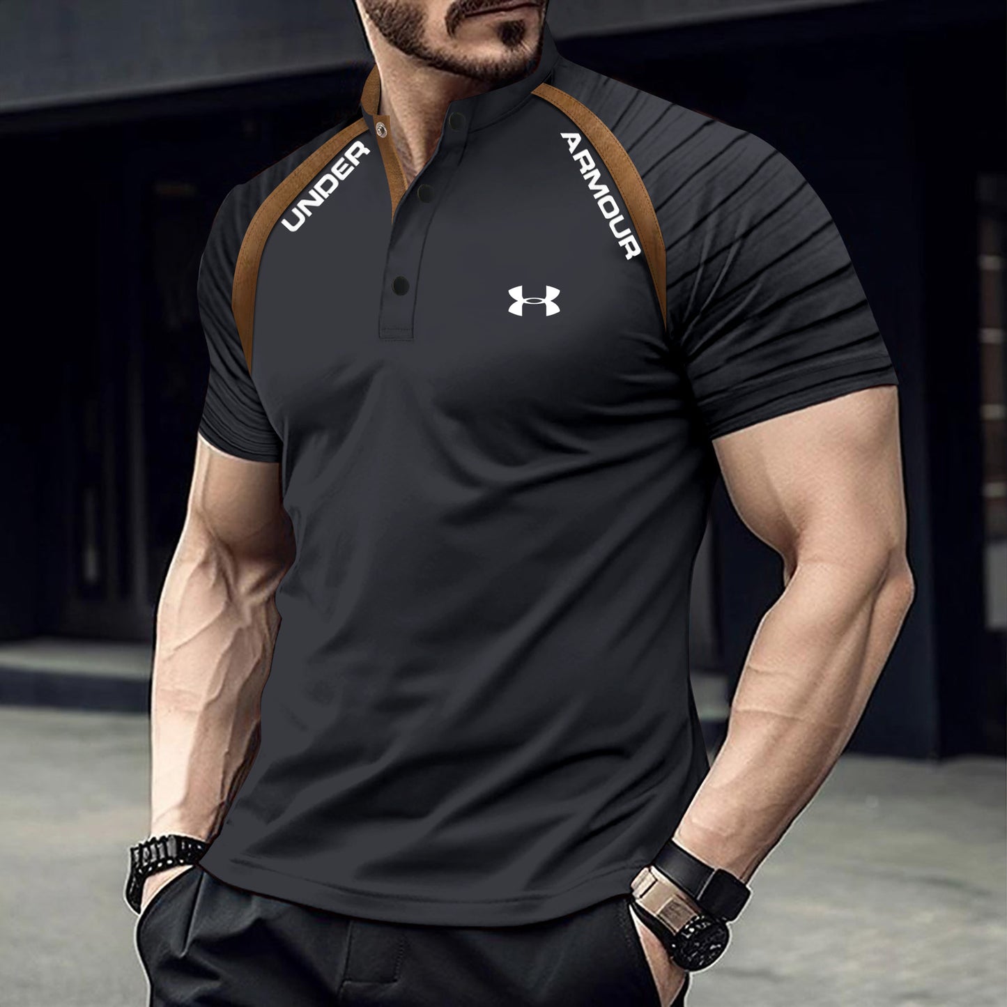 Men's short-sleeved sports casual shirt
