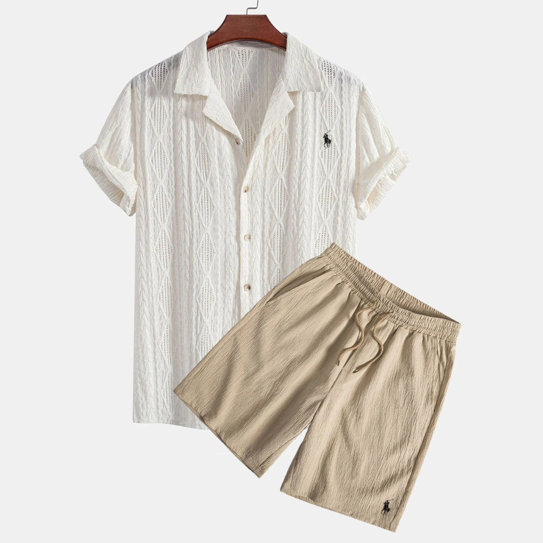 Ralph Lauren™ Jacquard Cuban Shirt & Textured Shorts