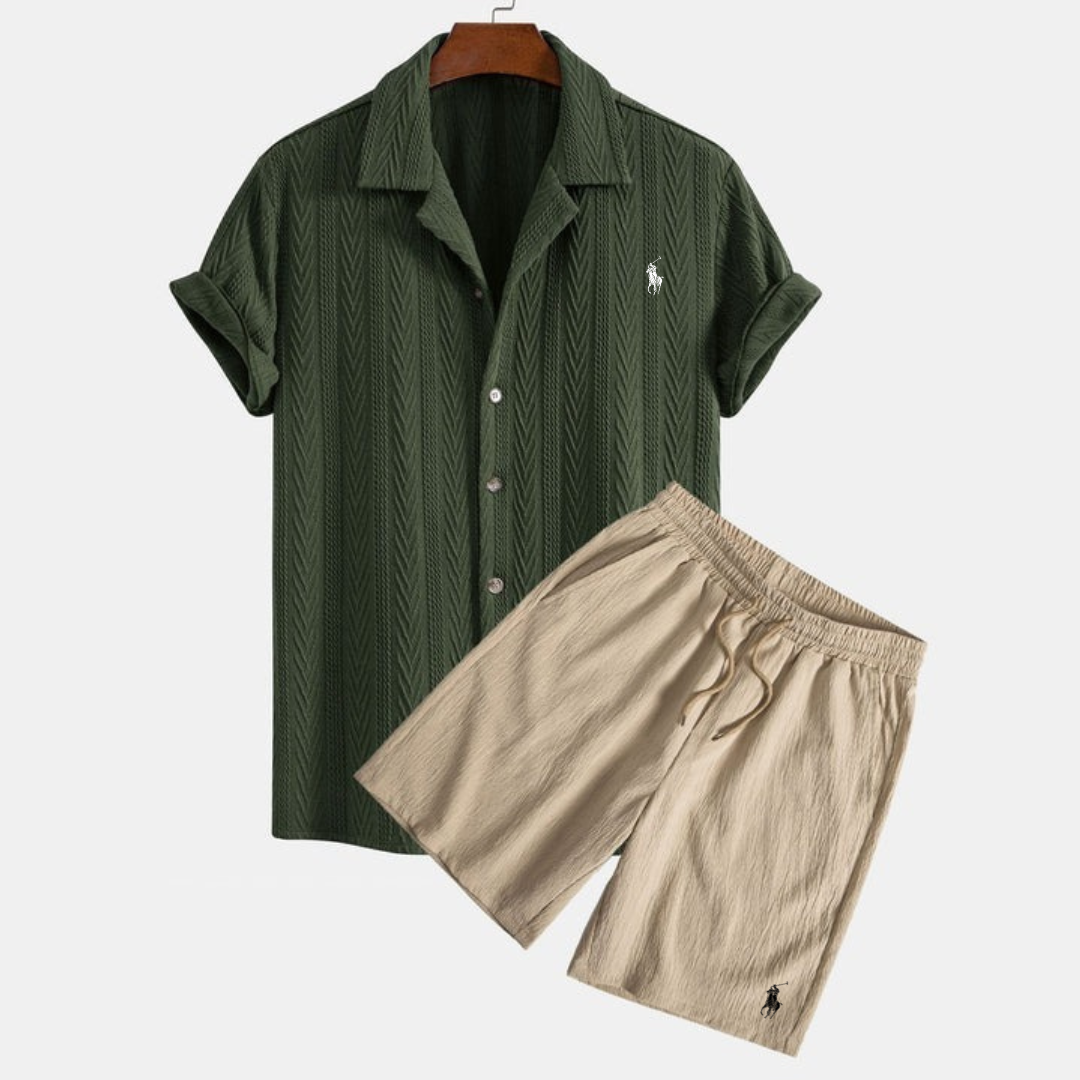 Ralph Lauren™ Jacquard Cuban Shirt & Textured Shorts
