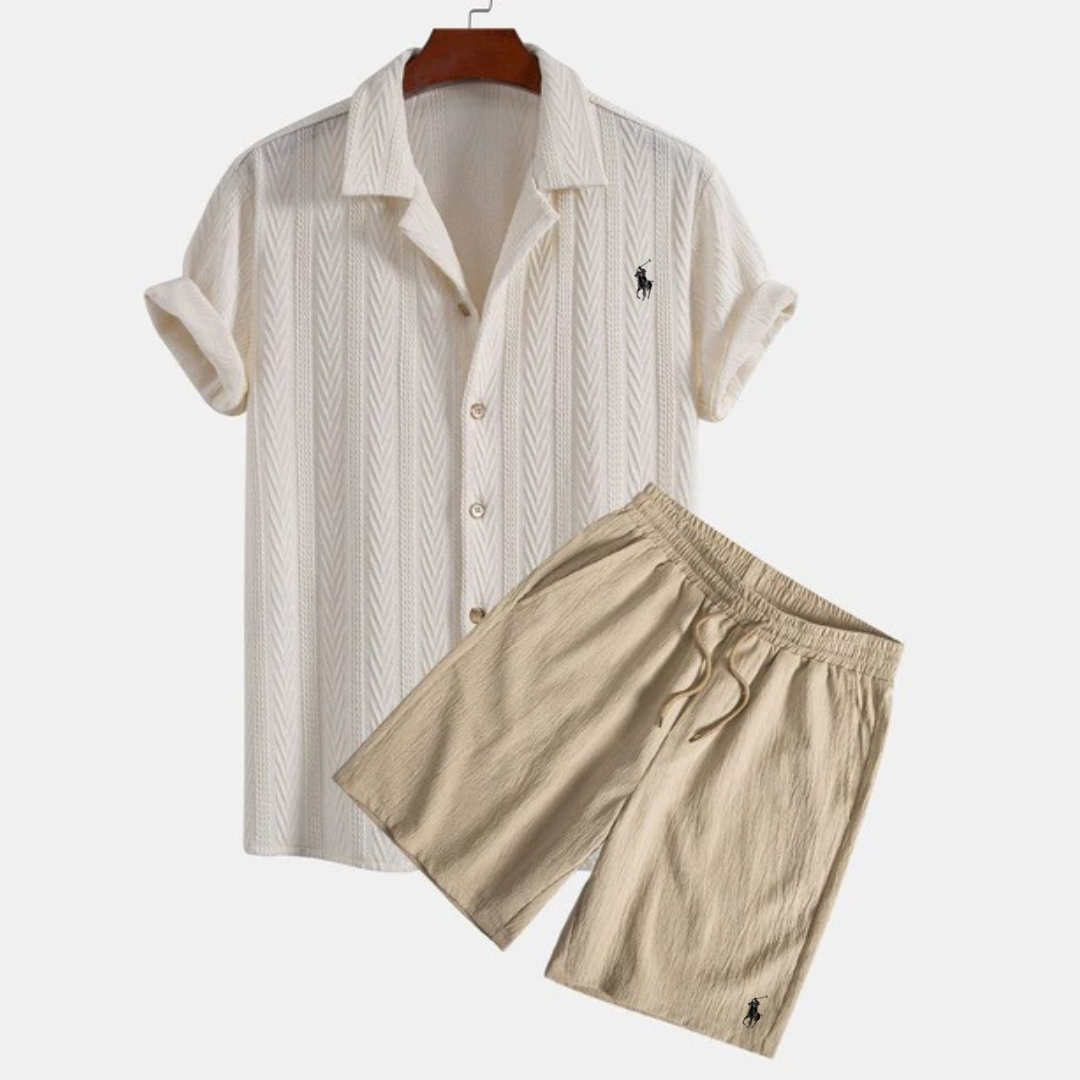 Ralph Lauren™ Jacquard Cuban Shirt & Textured Shorts