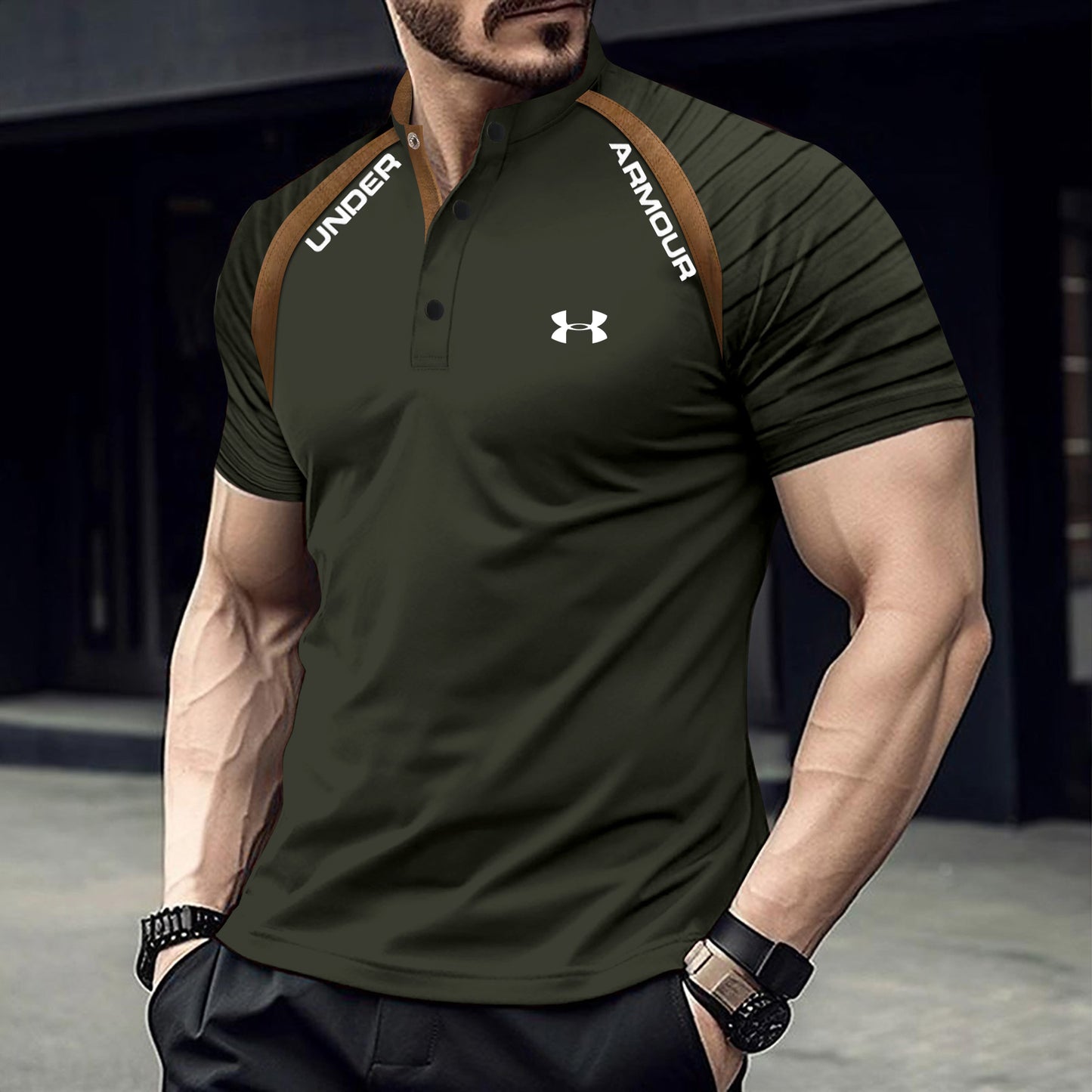 Men's short-sleeved sports casual shirt