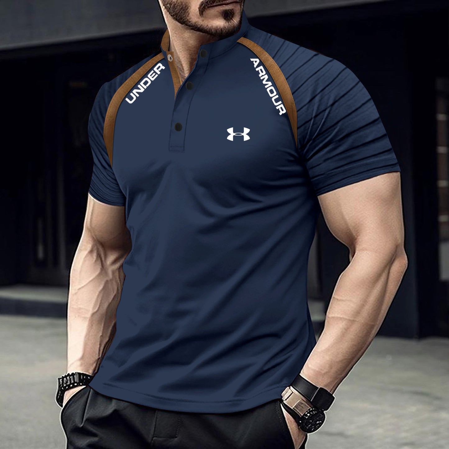 Men's short-sleeved sports casual shirt