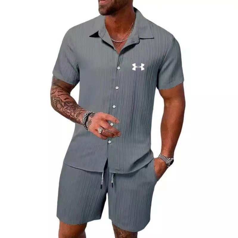 Men's short sleeve shorts suit