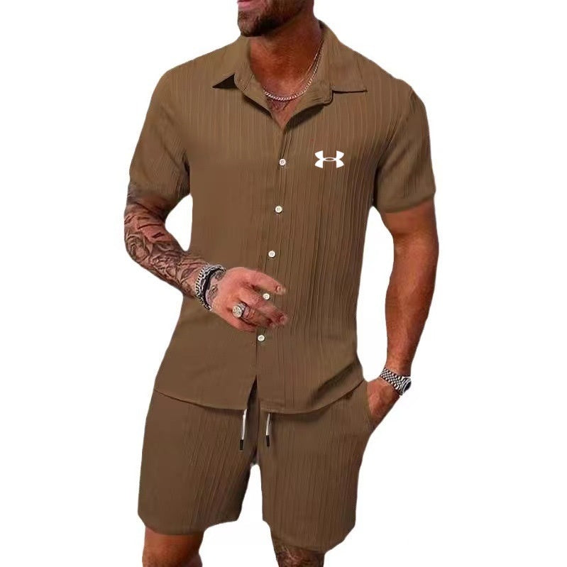 Men's short sleeve shorts suit