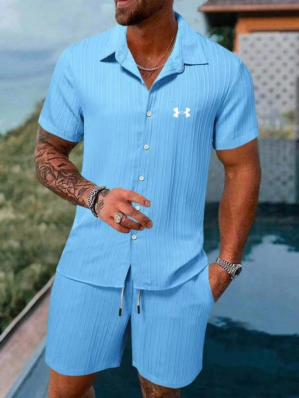 Men's short sleeve shorts suit