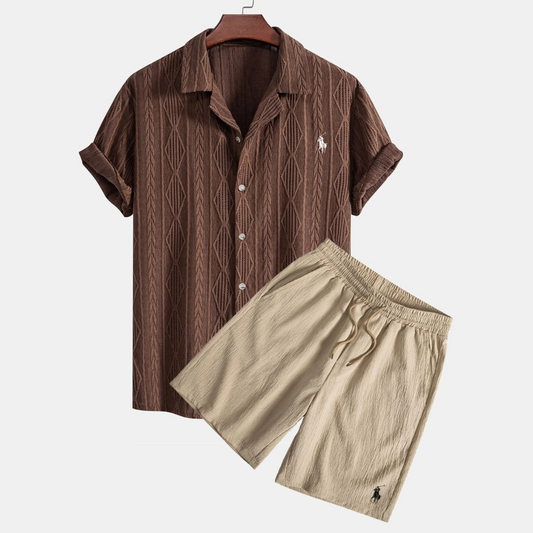 Ralph Lauren™ Jacquard Cuban Shirt & Textured Shorts
