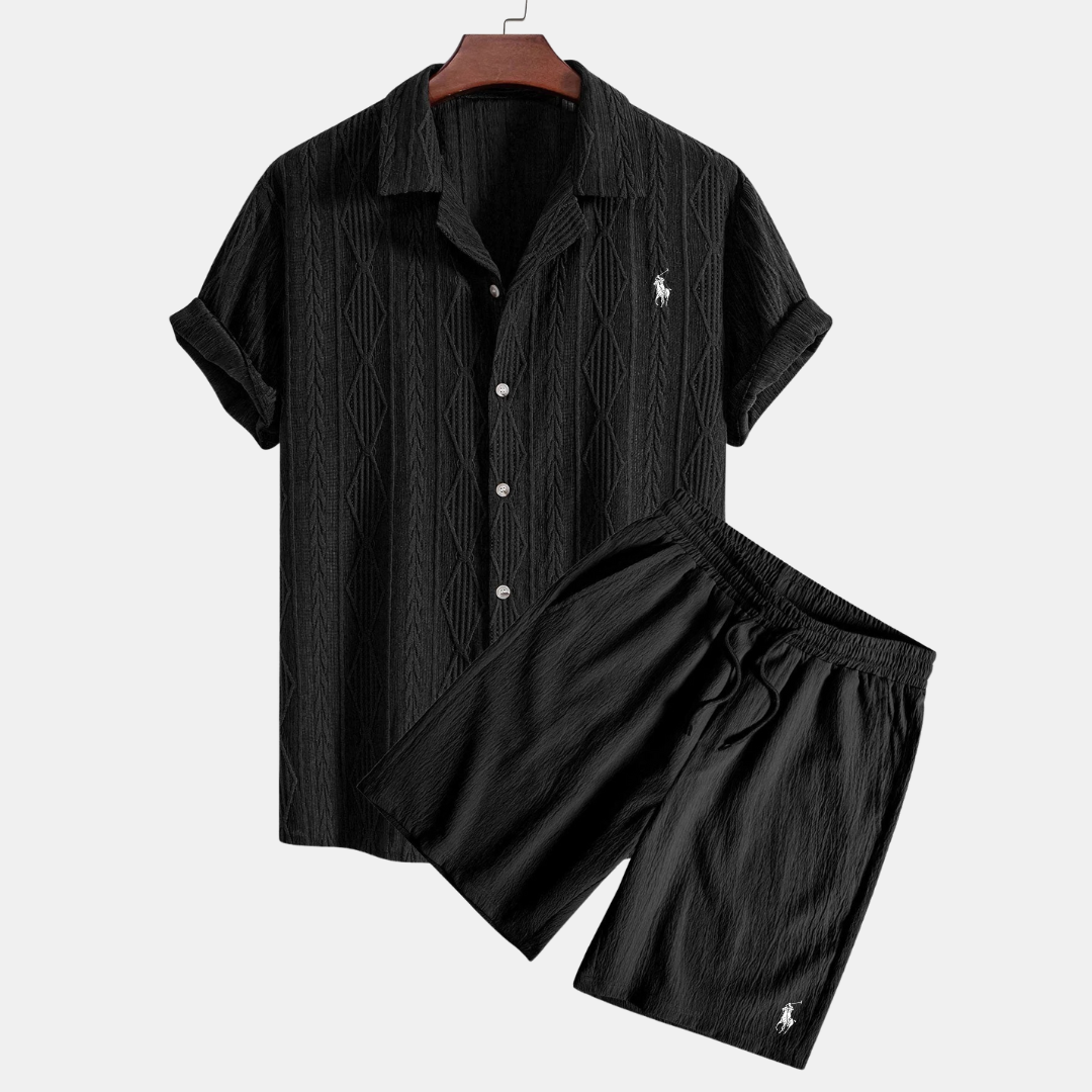 Ralph Lauren™ Jacquard Cuban Shirt & Textured Shorts