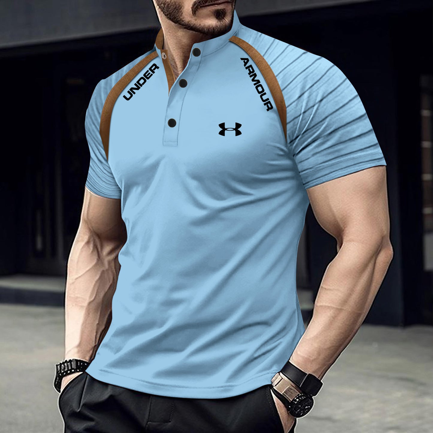 Men's short-sleeved sports casual shirt