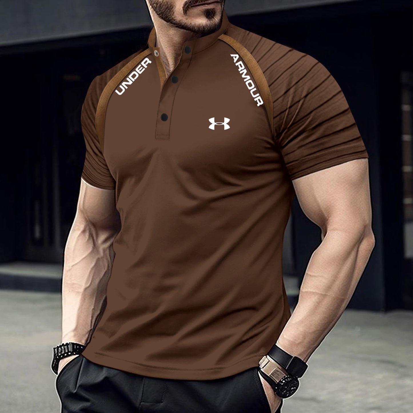 Men's short-sleeved sports casual shirt