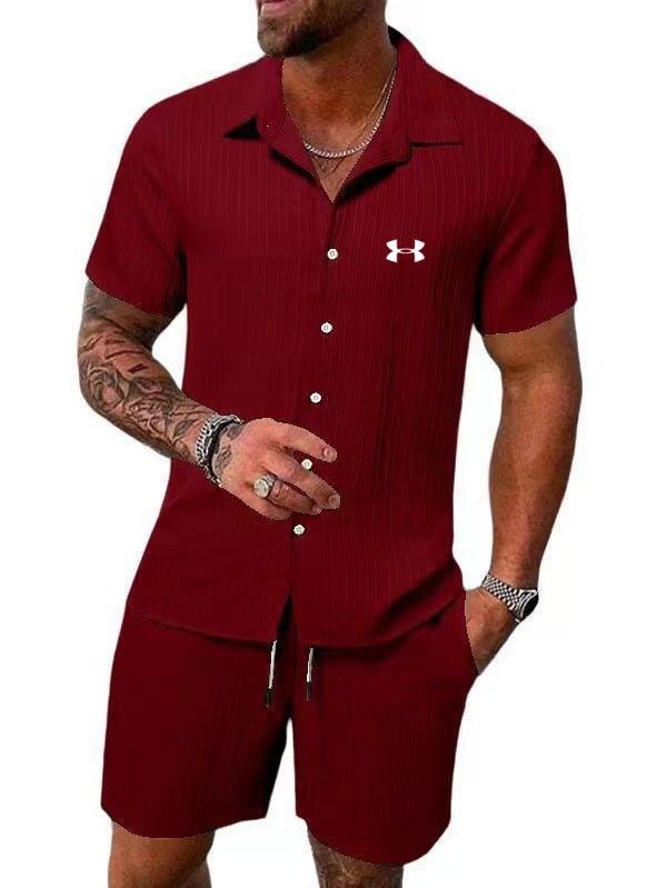 Men's short sleeve shorts suit