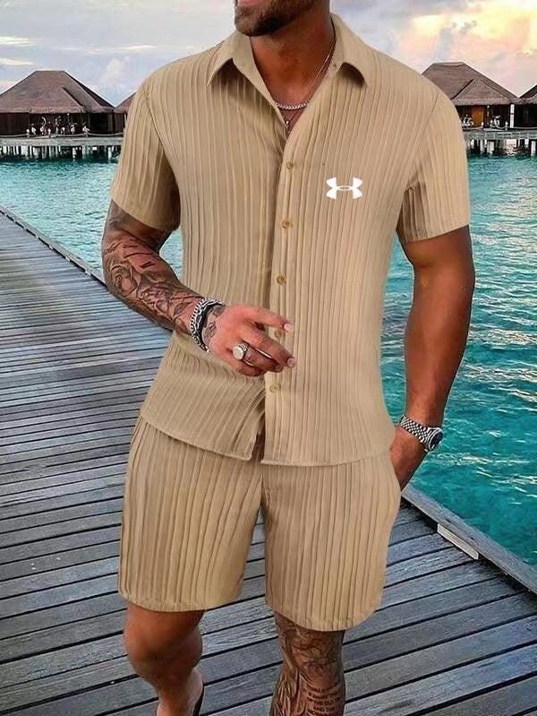 Men's short sleeve shorts suit