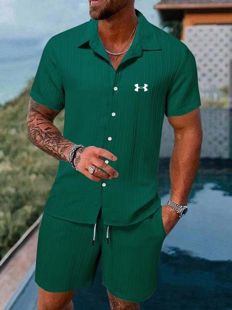 Men's short sleeve shorts suit