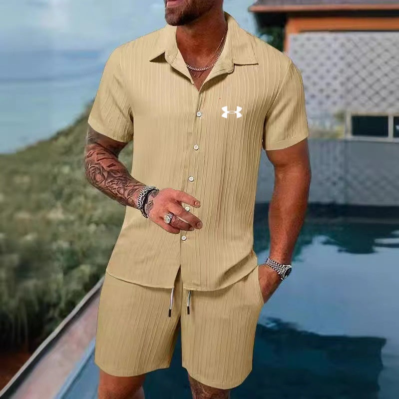 Men's short sleeve shorts suit
