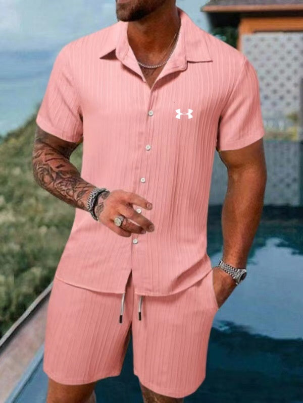 Men's short sleeve shorts suit