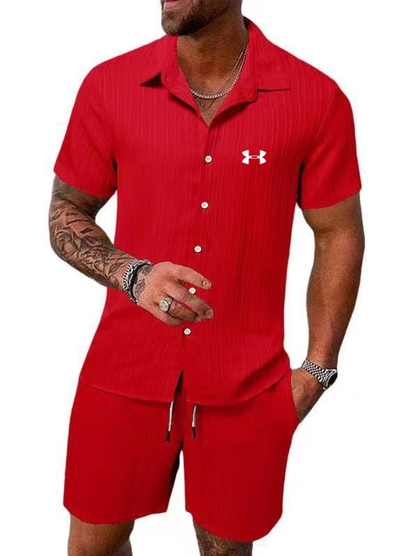 Men's short sleeve shorts suit